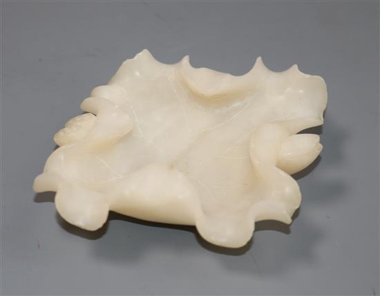 An early 20th century carved jade dish